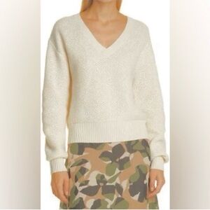BOSS BY HUGO BOSS Knit Cashmere Wool Blend Sweater NEW Soft Cream Ivory Size M